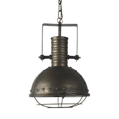 Zaio Antiqued Gold Weathered Metal Caged Bulb Pendant Light - Ornate Home