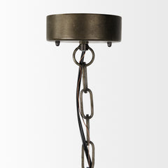 Zaio Antiqued Gold Weathered Metal Caged Bulb Pendant Light - Ornate Home