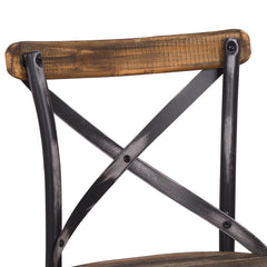 Zaire Antique Black & Antique Oak Bar Chair (1Pc) - Ornate Home