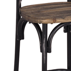 Zaire Antique Black & Antique Oak Bar Chair (1Pc) - Ornate Home