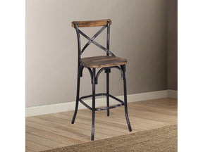 Zaire Antique Black & Antique Oak Bar Chair (1Pc) - Ornate Home