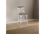 Zaire Antique White & Antique Oak Bar Chair (1Pc) - Ornate Home