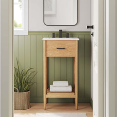 Zaire Natural 18" Bathroom Vanity Cabinet (Sink Basin Not Included) - Ornate Home