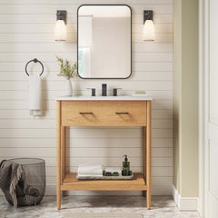 Zaire Natural 30" Bathroom Vanity Cabinet (Sink Basin Not Included) - Ornate Home