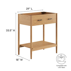 Zaire Natural 30" Bathroom Vanity Cabinet (Sink Basin Not Included) - Ornate Home