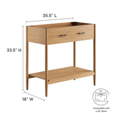 Zaire Natural 36" Bathroom Vanity Cabinet (Sink Basin Not Included) - Ornate Home