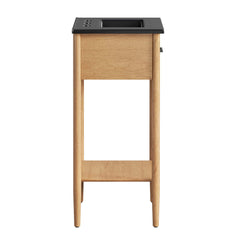 Zaire Natural/Black 18" Bathroom Vanity - Ornate Home