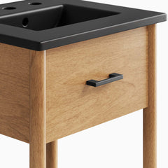 Zaire Natural/Black 18" Bathroom Vanity - Ornate Home
