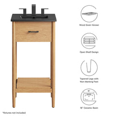 Zaire Natural/Black 18" Bathroom Vanity - Ornate Home