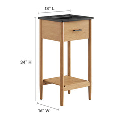 Zaire Natural/Black 18" Bathroom Vanity - Ornate Home