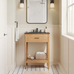 Zaire Natural/Black 24" Bathroom Vanity - Ornate Home