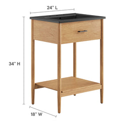 Zaire Natural/Black 24" Bathroom Vanity - Ornate Home