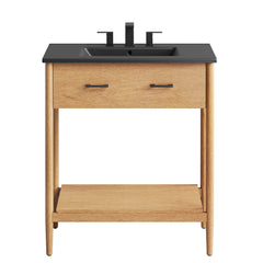 Zaire Natural/Black 30" Bathroom Vanity - Ornate Home