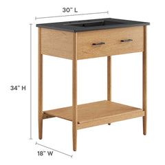 Zaire Natural/Black 30" Bathroom Vanity - Ornate Home