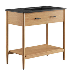 Zaire Natural/Black 36" Bathroom Vanity - Ornate Home