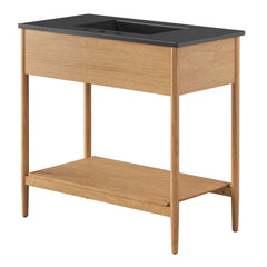 Zaire Natural/Black 36" Bathroom Vanity - Ornate Home