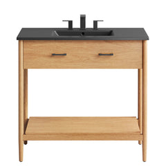 Zaire Natural/Black 36" Bathroom Vanity - Ornate Home