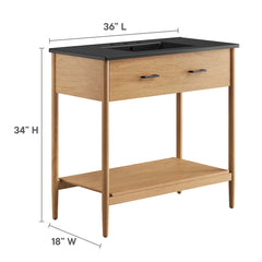 Zaire Natural/Black 36" Bathroom Vanity - Ornate Home
