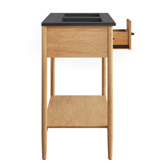 Zaire Natural/Black 48" Double Sink Bathroom Vanity - Ornate Home