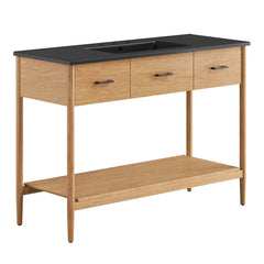 Zaire Natural/Black 48" Single Sink Bathroom Vanity - Ornate Home
