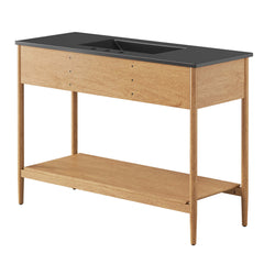 Zaire Natural/Black 48" Single Sink Bathroom Vanity - Ornate Home