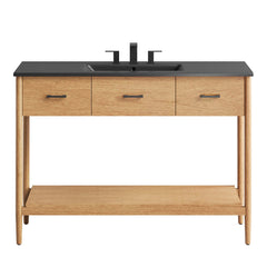 Zaire Natural/Black 48" Single Sink Bathroom Vanity - Ornate Home