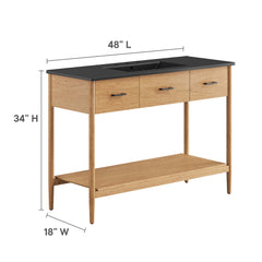 Zaire Natural/Black 48" Single Sink Bathroom Vanity - Ornate Home