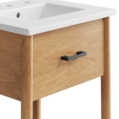 Zaire Natural/White 18" Bathroom Vanity - Ornate Home