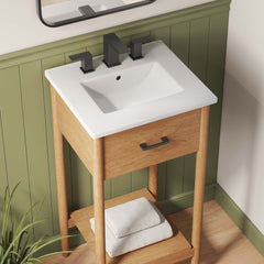 Zaire Natural/White 18" Bathroom Vanity - Ornate Home