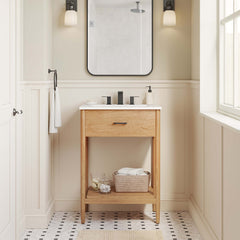 Zaire Natural/White 24" Bathroom Vanity - Ornate Home