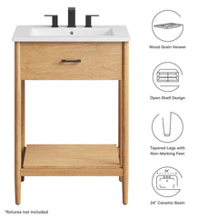 Zaire Natural/White 24" Bathroom Vanity - Ornate Home