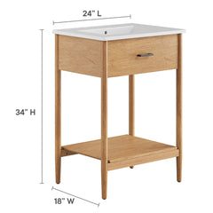 Zaire Natural/White 24" Bathroom Vanity - Ornate Home