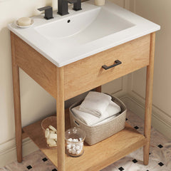 Zaire Natural/White 24" Bathroom Vanity - Ornate Home