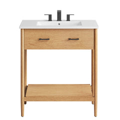 Zaire Natural/White 30" Bathroom Vanity - Ornate Home