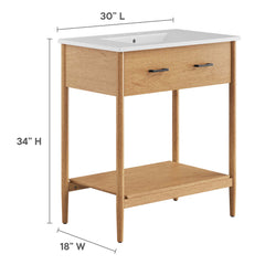 Zaire Natural/White 30" Bathroom Vanity - Ornate Home