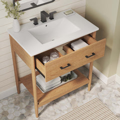 Zaire Natural/White 30" Bathroom Vanity - Ornate Home