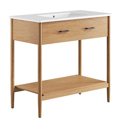 Zaire Natural/White 36" Bathroom Vanity - Ornate Home