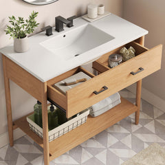 Zaire Natural/White 36" Bathroom Vanity - Ornate Home
