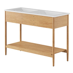 Zaire Natural/White 48" Double Sink Bathroom Vanity - Ornate Home