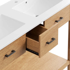 Zaire Natural/White 48" Double Sink Bathroom Vanity - Ornate Home
