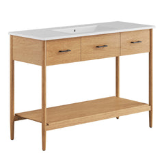 Zaire Natural/White 48" Single Sink Bathroom Vanity - Ornate Home