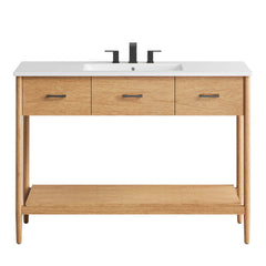 Zaire Natural/White 48" Single Sink Bathroom Vanity - Ornate Home