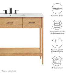 Zaire Natural/White 48" Single Sink Bathroom Vanity - Ornate Home
