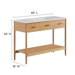 Zaire Natural/White 48" Single Sink Bathroom Vanity - Ornate Home