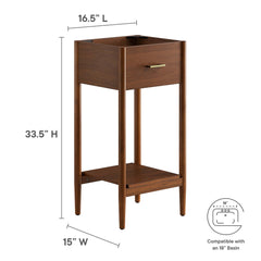 Zaire Walnut 18" Bathroom Vanity Cabinet (Sink Basin Not Included) - Ornate Home