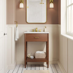 Zaire Walnut 24" Bathroom Vanity Cabinet (Sink Basin Not Included) - Ornate Home