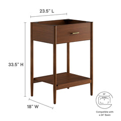 Zaire Walnut 24" Bathroom Vanity Cabinet (Sink Basin Not Included) - Ornate Home