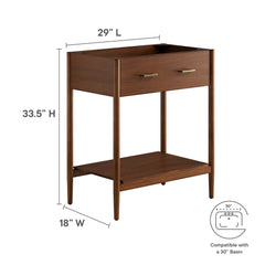 Zaire Walnut 30" Bathroom Vanity Cabinet (Sink Basin Not Included) - Ornate Home