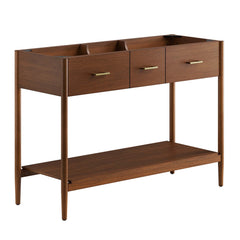 Zaire Walnut 48" Double Sink Compatible Bathroom Vanity Cabinet (Sink Basin Not Included) - Ornate Home