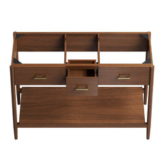 Zaire Walnut 48" Double Sink Compatible Bathroom Vanity Cabinet (Sink Basin Not Included) - Ornate Home
